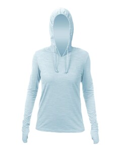 Anetik WSBRZH0 Blue-Women's Breeze Tech Hooded T-Shirt Blue