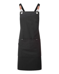 Artisan Collection by Reprime RP182 Black-Unisex Clip & Clasp Cross-Back Bib Apron Black