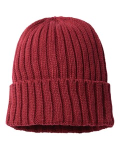 Sustainable Cable Knit Beanie Maroon Atlantis Headwear SHORE Maroon