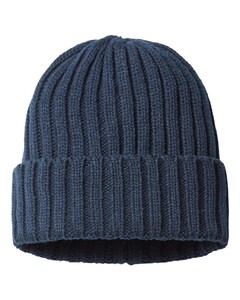 Sustainable Cable Knit Beanie Navy Atlantis Headwear SHORE Navy