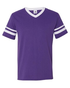 Augusta Sportswear 360 Purple-V-Neck Jersey with Striped Sleeves Purple