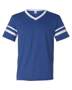 Augusta Sportswear 360 Blue-V-Neck Jersey with Striped Sleeves Blue