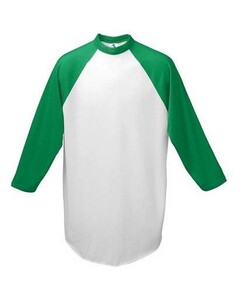Augusta Sportswear 4420 White-Three-Quarter Sleeve Baseball Jersey White