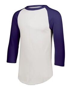 Youth Three-Quarter Sleeve Baseball Jersey White Augusta Sportswear 4421 White