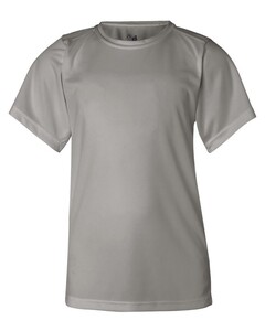 Badger 2120 Gray-Youth B-Dry Core T-Shirt with Sport Shoulders Gray