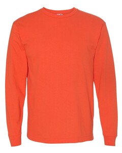 USA-Made 100% Cotton Long Sleeve T-Shirt Orange Bayside 5060 Orange