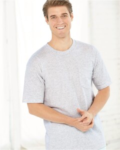 USA-Made Short Sleeve T-Shirt with a Pocket Blue Bayside 7100 Blue
