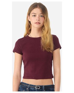 Bella + Canvas 1010 Maroon-Women's Micro Rib Baby T-Shirt Maroon