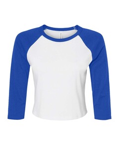 Bella + Canvas 1200 White-Women's Micro Rib 3/4 Raglan Sleeve Baby T-Shirt White
