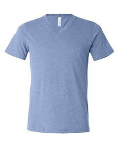Unisex Triblend V-Neck Short Sleeve T-Shirt Blue Bella + Canvas 3415 Blue