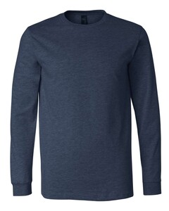 Unisex Heather CVC Long Sleeve T-Shirt Navy Bella + Canvas 3501CVC Navy