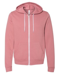 Unisex Sponge Fleece Zip-Up Hoodie Pink Bella + Canvas 3739 Pink