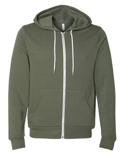 Unisex Sponge Fleece Zip-Up Hoodie Green Bella + Canvas 3739 Green