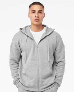 Unisex Sponge Fleece DTM Full-Zip Hoodie Gray Bella + Canvas 3759 Gray