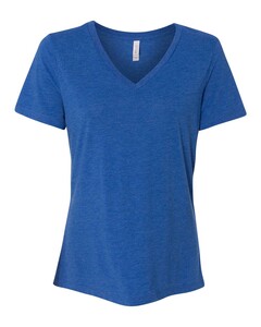 Women's Relaxed Triblend Short Sleeve V-Neck T-Shirt Blue Bella + Canvas 6415 Blue