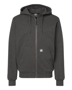 Berne SZ107 Gray-Men's Heritage Grid Fleece-Lined Full-Zip Hooded Sweatshirt Gray