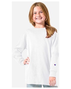 Champion CH1751 White-Youth Long Sleeve T-Shirt White