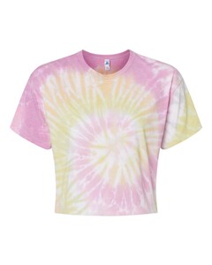 Colortone 1050 Tie-Dyed-Women's Tie-Dyed Crop T-Shirt Tie-Dyed