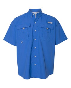 Columbia 212464 Blue-Men's PFG Bahama II Short Sleeve Shirt Blue