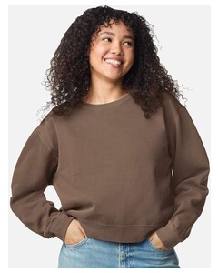 Comfort Colors 1566L Brown-Women's Garment-Dyed Mid-Length Crewneck Sweatshirt Brown