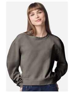 Comfort Colors 1566L Gray-Women's Garment-Dyed Mid-Length Crewneck Sweatshirt Gray