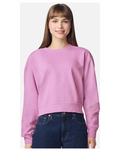 Comfort Colors 1566L Pink-Women's Garment-Dyed Mid-Length Crewneck Sweatshirt Pink