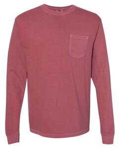 Long Sleeve Pocket T-Shirt Red Comfort Colors 4410 Red