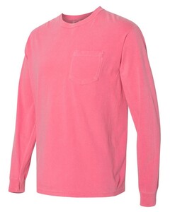 Comfort Colors 4410 Pink-Long Sleeve Pocket T-Shirt Pink