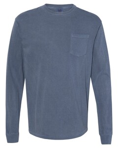 Long Sleeve Pocket T-Shirt Navy Comfort Colors 4410 Navy