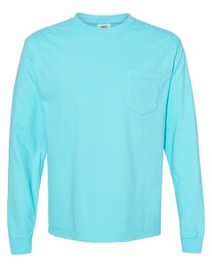 Comfort Colors 4410 Blue-Green-Long Sleeve Pocket T-Shirt Blue-Green
