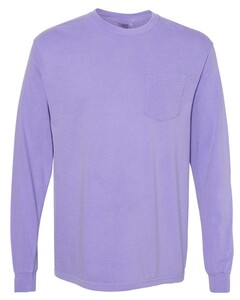 Comfort Colors 4410 Purple-Long Sleeve Pocket T-Shirt Purple