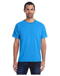 Comfortwash By Hanes GDH150 Blue-Garment Dyed Short Sleeve Pocket T-Shirt Blue