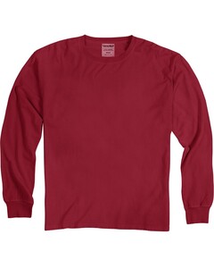 Comfortwash By Hanes GDH200 Red-Garment Dyed Long Sleeve T-Shirt Red