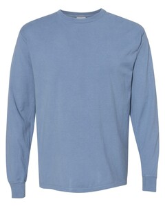 Garment Dyed Long Sleeve T-Shirt Blue-Green Comfortwash By Hanes GDH200 Blue-Green