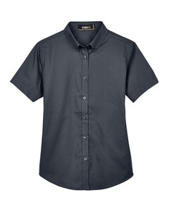 Women's Optimum Short Sleeve Twill Shirt Gray Core 365 78194 Gray