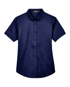Women's Optimum Short Sleeve Twill Shirt Navy Core 365 78194 Navy