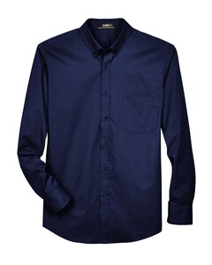 Tall Operate Long Sleeve Twill Dress Shirt Navy Core 365 88193T Navy