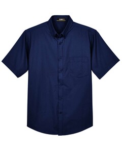 Tall Optimum Short Sleeve Twill Dress Shirt Navy Core 365 88194T Navy