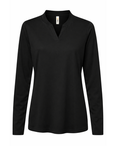Core 365 CE108LW Black-Women's Nova Performance Long Sleeve Pique Polo Black