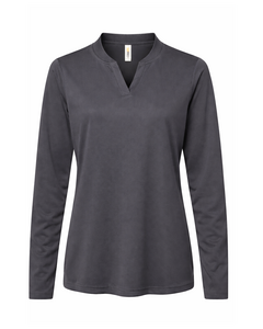 Core 365 CE108LW Gray-Women's Nova Performance Long Sleeve Pique Polo Gray