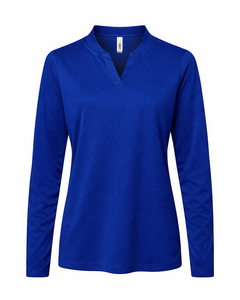 Core 365 CE108LW Blue-Women's Nova Performance Long Sleeve Pique Polo Blue