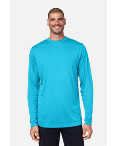 Core 365 CE10L Blue-Green-Capital Long Sleeve Performance T-Shirt Blue-Green
