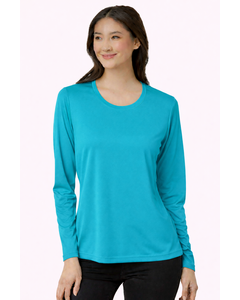 Core 365 CE10LW Blue-Green-Women's Capital Performance Long Sleeve T-Shirt Blue-Green
