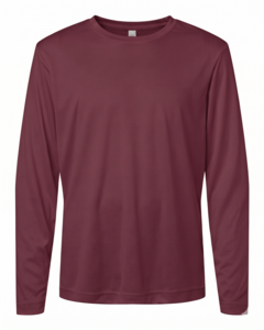Core 365 CE10LY Maroon-Youth Capital Performance Long Sleeve T-Shirt Maroon