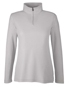 Core 365 CE405W Gray-Women's Fusion ChromaSoft™ Pique Quarter-Zip Pullover Gray