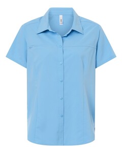 Core 365 CE520W Blue-Women's UltraUVP Shoreline Short Sleeve Staff Shirt Blue
