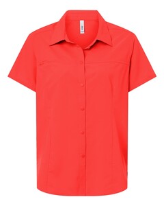 Core 365 CE520W Red-Women's UltraUVP Shoreline Short Sleeve Staff Shirt Red