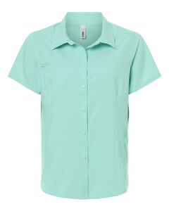 Core 365 CE520W Blue-Green-Women's UltraUVP Shoreline Short Sleeve Staff Shirt Blue-Green