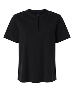 Devon & Jones DG102W Black-Women's Seaton Pebble Textured Polo Black