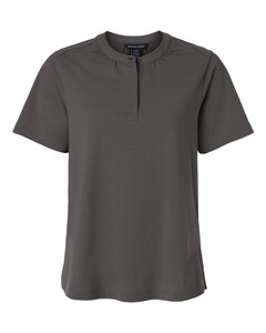 Devon & Jones DG102W Gray-Women's Seaton Pebble Textured Polo Gray